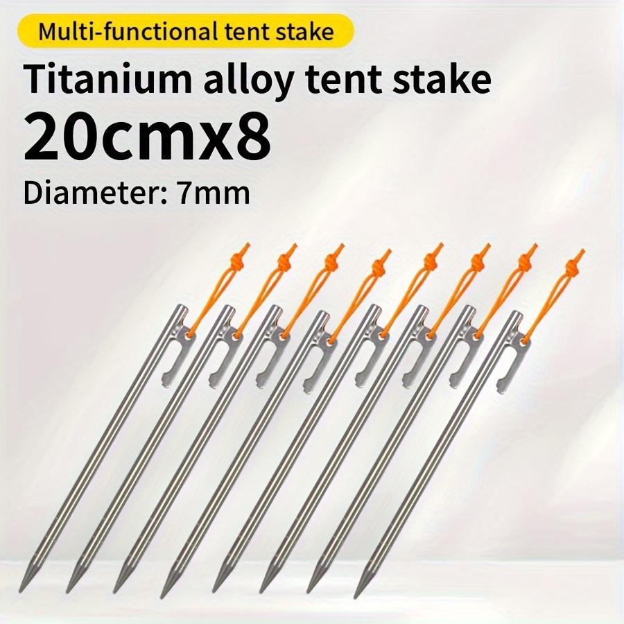 TEMU 20CM/24CM/30CM Titanium Legering Hoge Sterkte Tentpaaltjes Haringen Spijkers voor Outdoor Kamperen Hard Gravel 4 stuks 8 stuks