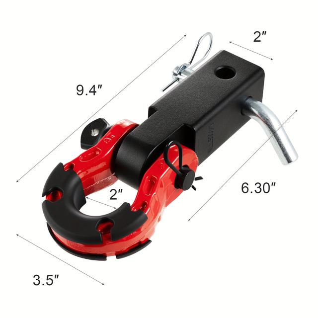 TEMU Heavy-duty Alloy Steel 2" Trailer Shackle Hitch Receiver With D-ring - Supports Up To 44, 100 Lbs/66, 000 Lbs Load Capacity For & Trucks - Includes Mounting Hardware (bolts, Washers, Nuts)