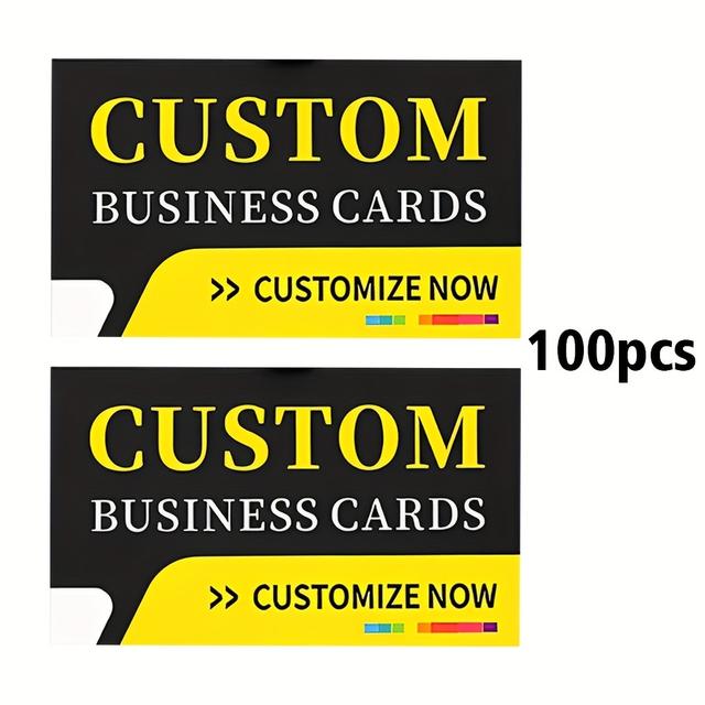 TEMU 맞춤형 명함, 300gsm 매트지 3.5" x 2", 로고 인쇄 가능, 양면 프린팅