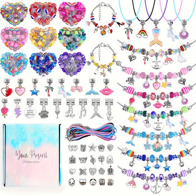 TEMU 130 Pcs Charm Bracelets Making Kit, Charm Beads Bracelet Jewelry Kit With Bracelets, Beads, Jewelry Charms Gift Set