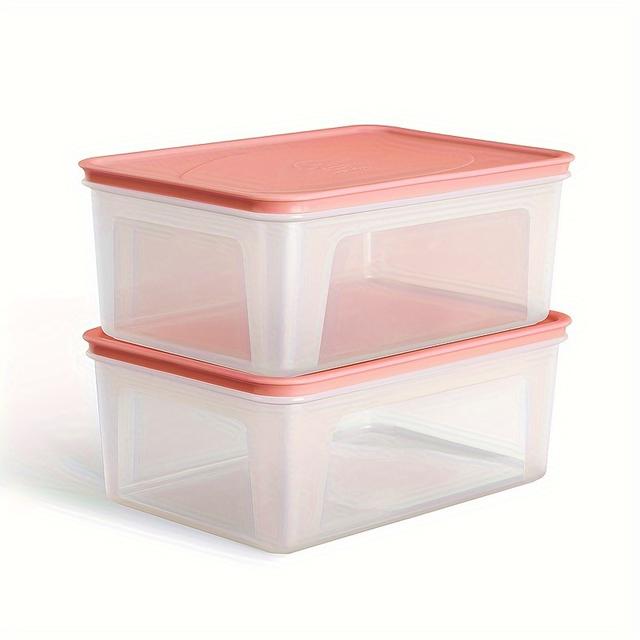 TEMU 2pcs Kitchen And Dining Freezer Storage Containers Set, Macaron , , Airtight Seal, & Durable, Easy To Clean