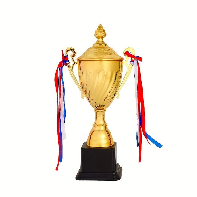 TEMU 1pc 1pcs Large Winner Trophy With Ribbon - Oversized Medal For Champions Suitable For Sports Competitions, Tournaments, Awards - Trophy For , Prize For Champions, Tournament Trophy