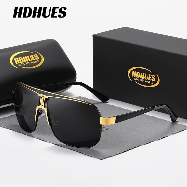 TEMU Okulary Hdhues Unisex Polaryzacyjne z Owalną Oprawką z Metalu do Jazdy i