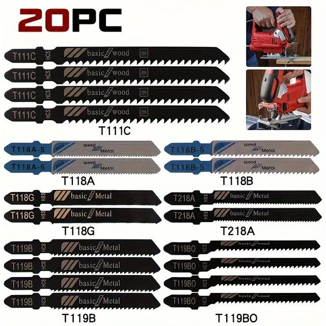 TEMU 20pcs/50pcs/80pcs Universal Jig Saw Blade Set - High Assorted For Fast Of Wood, Plastic & Metal - Compatible With Most Jig Saws