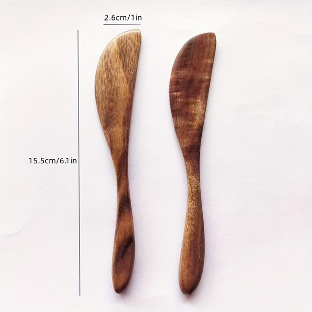 TEMU Diy Dinner Cheese Knife, Bamboo Handmade Cute Spreader Jam Spatula,peanut Jam Spreaders Wood Cake Butter Knife