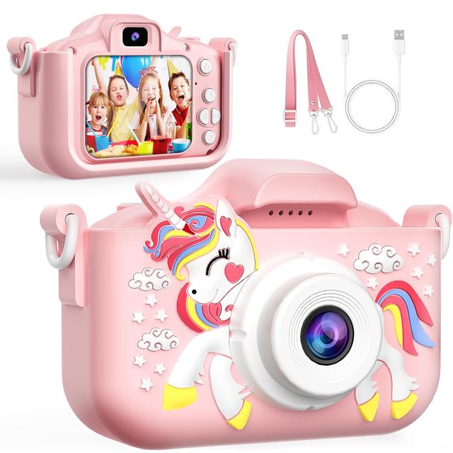 TEMU Kids Camera With 1080p Hd Video, 48mp, 5 Games, Usb Rechargeable Battery, 2" Screen, 2" Lcd Display, 2" Lens, Kids Birthday Gift, Kids Christmas And Halloween Birthday Gift