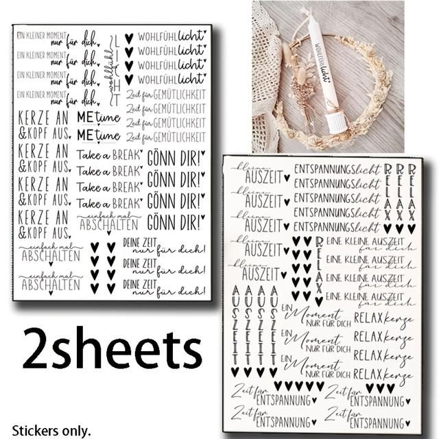TEMU 2 Blatt, UV DTF Transfer, 19 x Großformat, Das Thema umfasst ", die dir gehören - , Licht der , nur für dich, , die dir gehören, Exklusive Zeit, Ein Geschenk nur für dich"