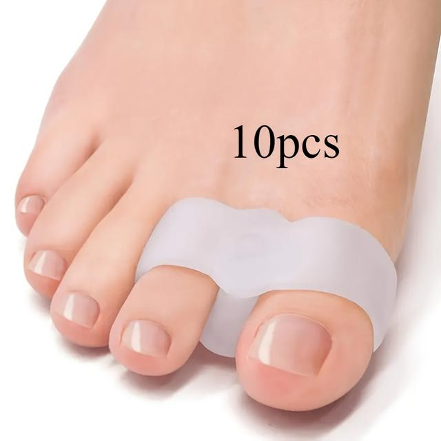 TEMU 10 ks oddělovačů prstů, vysoce kvalitní silikon, měkké, odolné, bez vůně, bez latexu, pratelné a opakovaně použitelné oddělovače prstů pro pohodlné nošení obuvi
