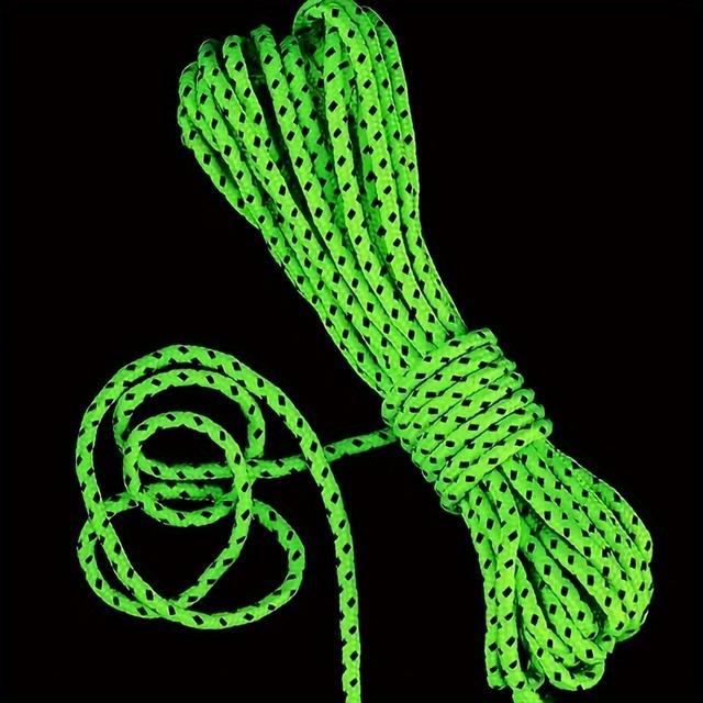 TEMU 10-metrowa linia refleksyjna dla namiotu, biwakowania, wędrówki - wytrzymała poliestrowa bez szwu o średnicy 2,5mm