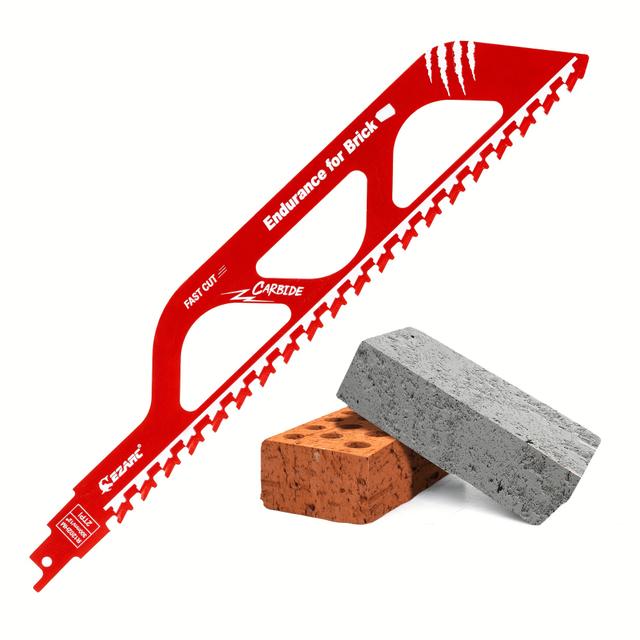 TEMU Ezarc 12-inch/ 18-inch Masonry Reciprocating Saw Blade, 1pc Carbide Cutting Saw Blades For Aerated Concrete, Hollow Brick, Drywall