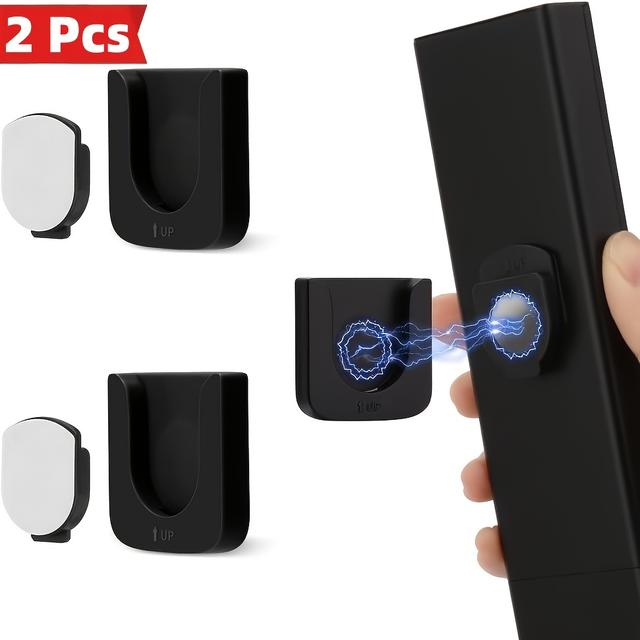 TEMU 2 Magnetic Wall-mounted Remote Control Holders | Suitable For Tv, Fan, And Air Conditioner Remotes, Includes Adhesive For , Desk & Drawer Organizer For Home Storage