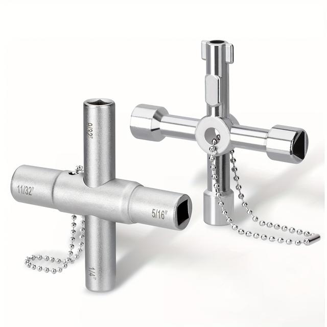 TEMU Cinace Wall Faucet Key Set (2pcs) - A Versatile Universal Water Valve Key, Compatible With Valves, Faucets, And Connectors