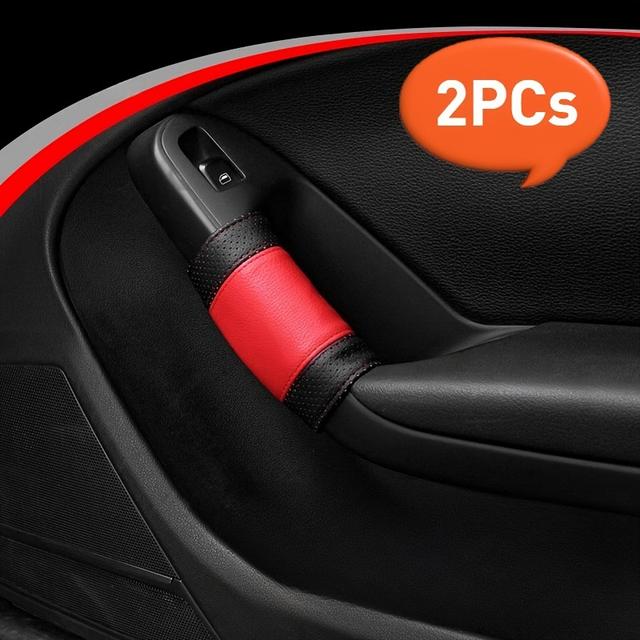 TEMU 2pcs Car Door Handle Covers, Universal Fit For Vehicle Interior Door Handles, Armrest Covers, And Roof Handles, Providing In Winter And In Summer