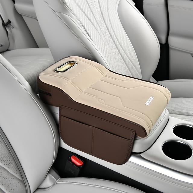 TEMU مساعد ارتفاع كونسول السيارة مع حامل علبة المناديل وجيوب تخزين - سطح ورقي، مساعد وقوف عمودي للسائقين/الركاب، مناسب لجميع المركبات (السيارات، الشاحنات، الدفع الرباعي)