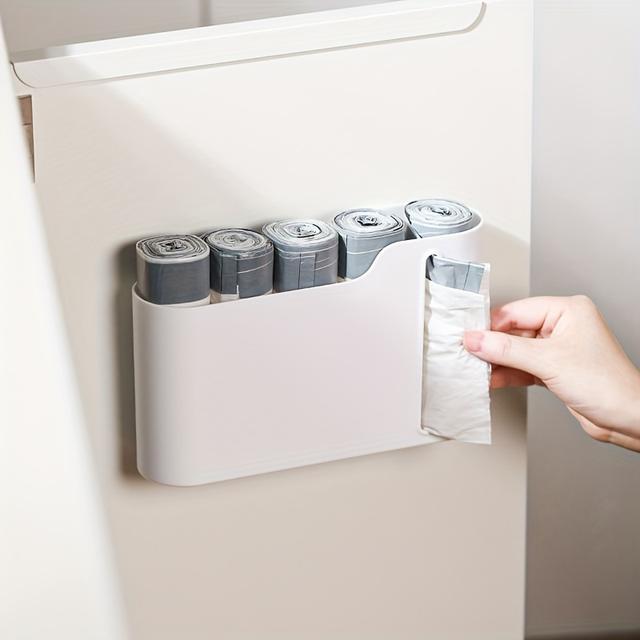 TEMU -mounted Trash Bag Dispenser - , Convenient Plastic Bag Organizer For Kitchen And Bathroom Use
