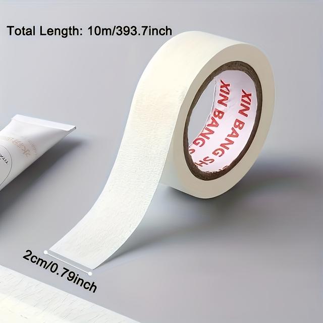 TEMU 10pcs Dikoco White Low-residue Masking Tape, No- Removal, Easy-tear Paper Adhesive Suitable For Painting, Crafts, Diy, Office - Temperature-resistant For Temporary Hold (1/2cm Wide, 0.39/0.79in)