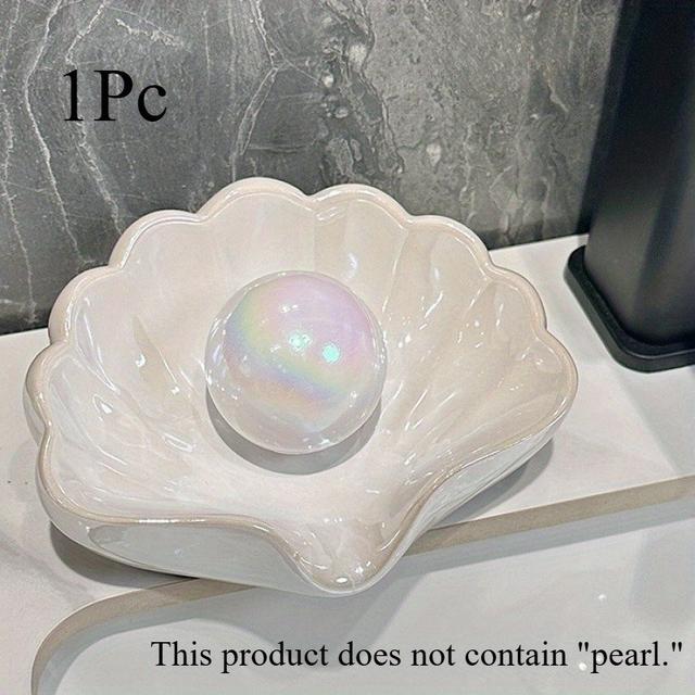 TEMU 1pc A Shell-shaped Soap Holder For The Bathroom, Perfect For Drainage. A Luxurious And Creative Soap Rack, Ideal As A Gift For Christmas Or New Year