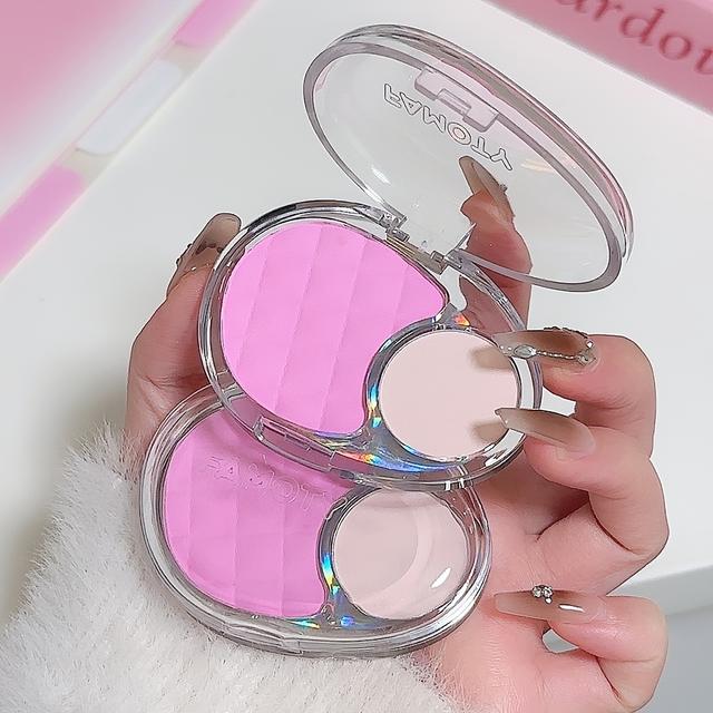 TEMU Paleta de Resistente - Polvo Iluminador con Cobertura Construible, de y Acabado Radiante en Coral, Naranja y Rosa Adecuado para los de Piel (Maquillaje Nude Natural)