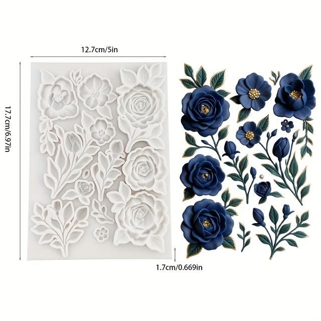 TEMU Flower Silicone Mold, Fondant, Suitable For Making Cake Decoration, Candy, Chocolate, Biscuit Diy Baking Mold, Suitable For Christmas, Thanksgiving, Valentine's Day Craft Tools