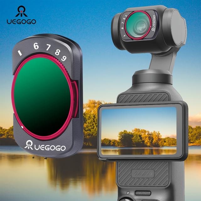 TEMU UEGOGO Magnetischer -Filter für DJI Pocket 3, ND32-512 Neutral Density, Mehrschichtoptisches Glas, Einfache Magnetische Installation, mit Reinigungstuch