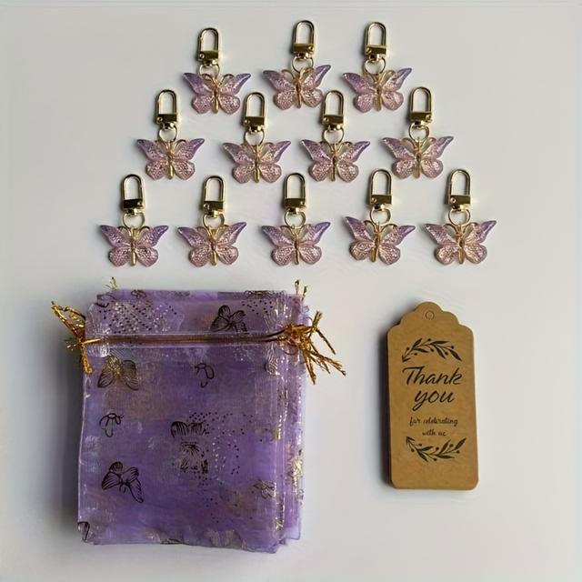 TEMU Dárek pro ni/ 36 sad akrylových klíčenek s motýly, vhodné dárky k narozeninám, svatbě a vánoční večírek