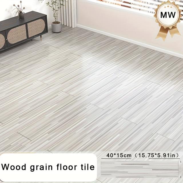 TEMU Zelfklevende retro houteffect-vloerstickers (40 stuks) — pvc, slijtvast, voor woonkamer, slaapkamer, keuken, badkamer, huisdecoratie, modern