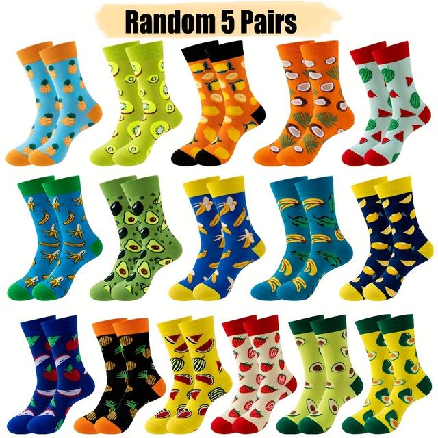 TEMU 5/10 aleatorios de calcetines de media pantorrilla unisex para otoño e invierno, cálidos, absorbentes, minimalistas, con diseño de , versátiles y resistentes al .