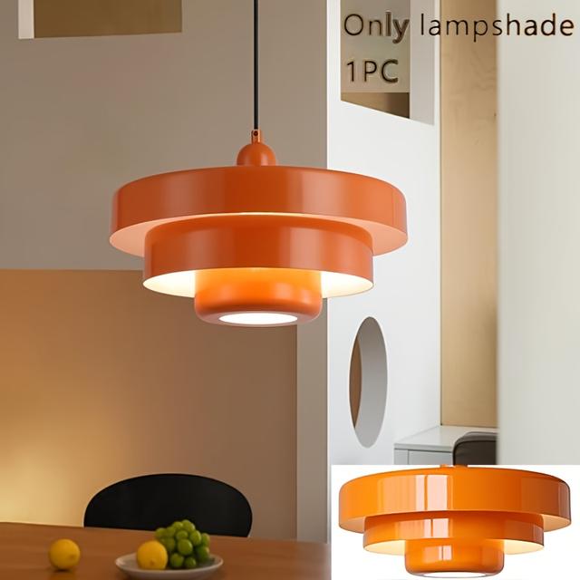 TEMU 1pc Mid- Modern Orange - 3-tier Layered Diffuser, Ceiling Fixture Compatible For Living Room, Bedroom, Cafe ( Bulb Not Included) - Mid- Design