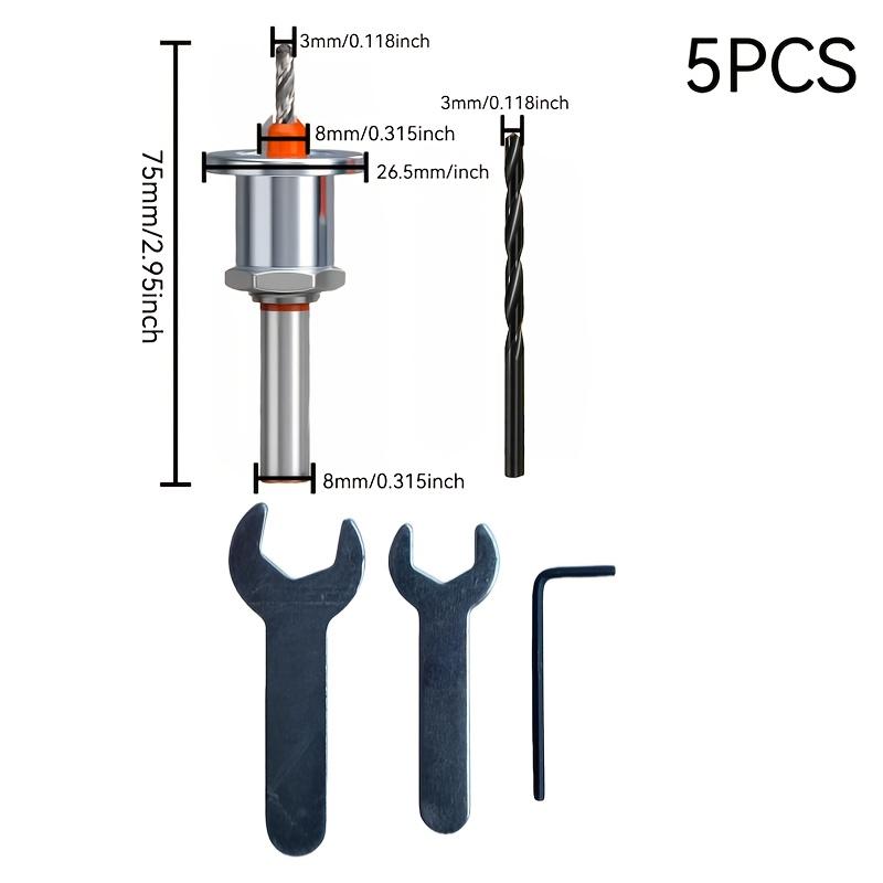 TEMU 5pcs Countersink Drill Bit Set - Features Anti-kickback Design For Easy, Clean Screw Installation In Wood