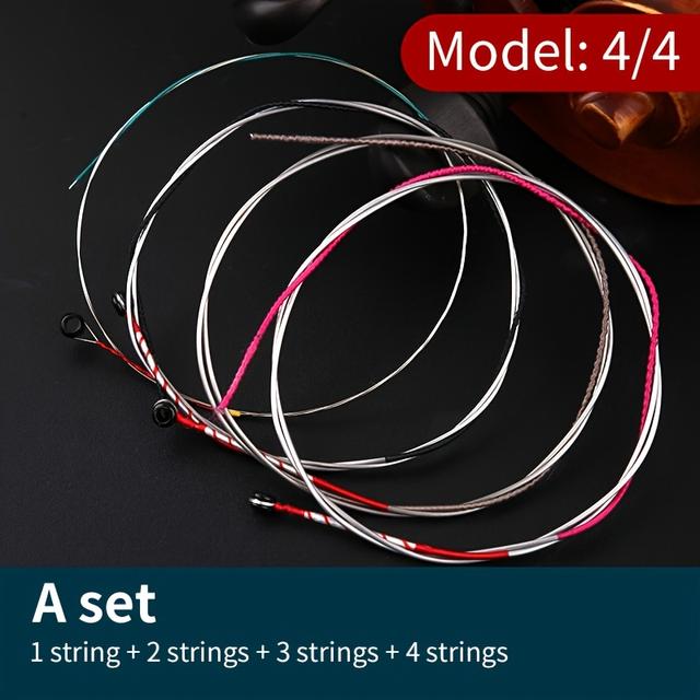 TEMU [professional Tone] Premium Nylon Violin Strings For 3/4 & 4/4 Sizes - Polished , Tone Quality, & Consistent Performance Level, Violin Accessories