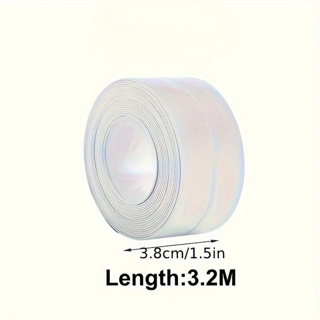 TEMU 1roll Waterproof Leak-proof Tape, White Mold-resistant Sealing Strip For Bathroom, Toilet, Kitchen, Sink, And Corner Walls - Use For Living Room, Bedroom, Outdoor