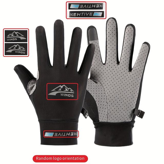 TEMU 유니섹스 아웃도어 스포츠 낚시 장갑 - 내구성 있는 통기성 폴리에스터 니트, 캠핑, 체육관, 카약용 인체공학적 디자인 - 손세탁 가능, 화이트 & 블랙 옵션, 낚시 액세서리, 캠핑 필수품, 슬림한 장갑 디자인, 유연한 소재