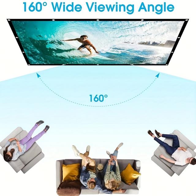 TEMU Popular 60 Inch 16:9 Screen, Projector Specific Soft Screen, Essential Projection Screen For Home Theater, Outdoor Barbecue Camping, Foldable, Ironable, And Washable