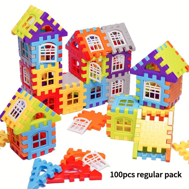 TEMU Puzzle-Set für Kinder ab 3 Jahren – Lernspielzeug zur Förderung der Gehirnentwicklung – Tragbare Kunststoffbausteine für Anfänger, kreative Spiele Fähigkeitsentwicklung 50/70/100/125 Teile