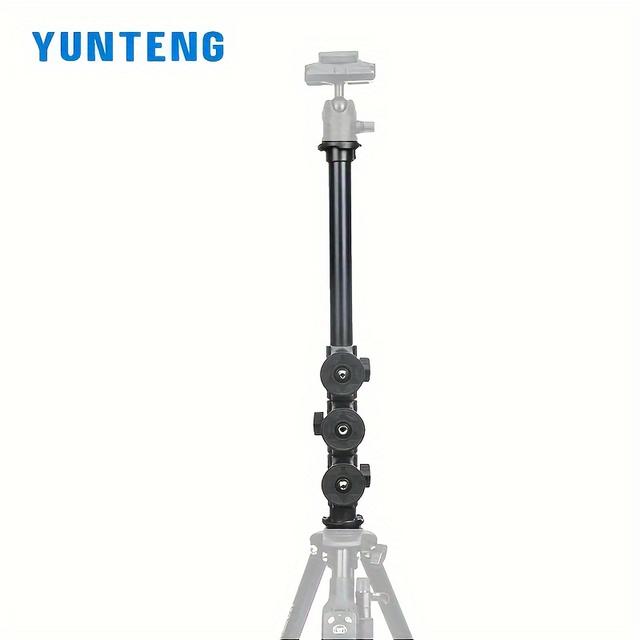 TEMU 1pc Yunteng 369 Aluminum Alloy Overhead Shot Extension Pole, Horizontal Rod Camera Support Frame, Vertical Shooting Tripod Adapter, Live Slr Photography Arm