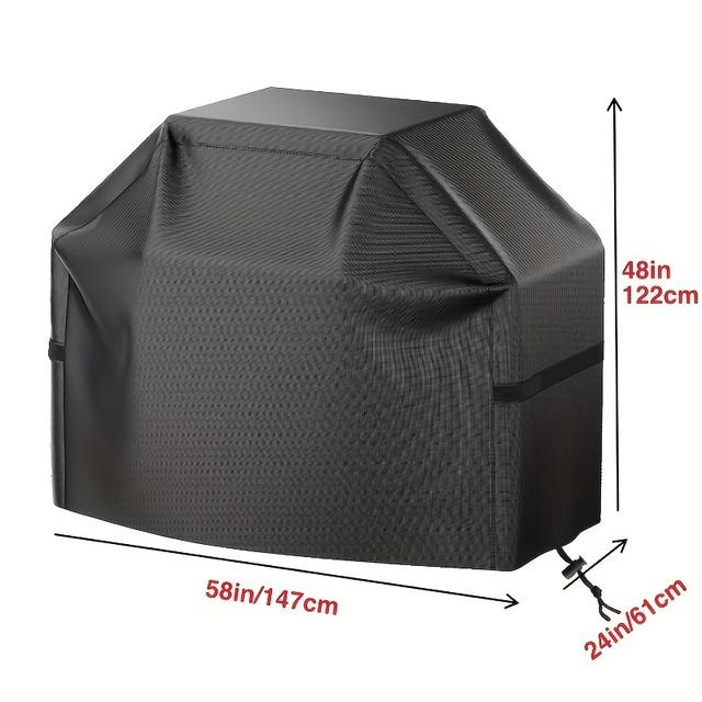 TEMU Grill Cover, Bbq Grill Cover, Weather Resistant, Tear-resistant, Uv Protected, Fade-resistant, With Hooks And Straps, Suitable For Types Of Grills, Includes 7 Sizes