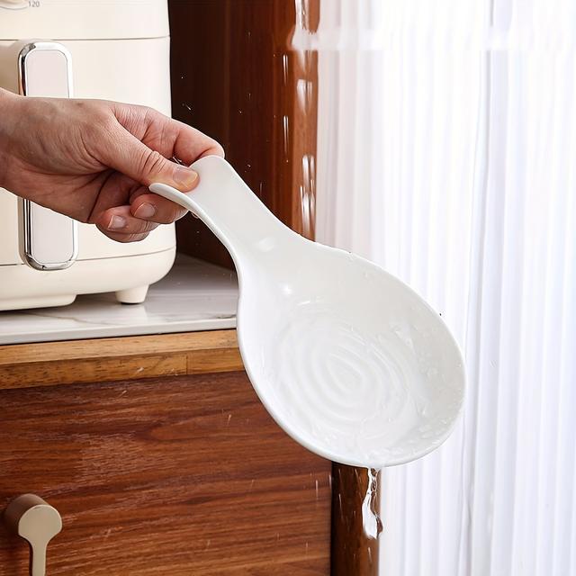 TEMU 1pc Durable Kitchen Spoon Holder Set - Stylish Plastic Utensil Rack, Designed For Rotation, Suitable For Stove And Countertop - Safe Cooking Accessory, Non-tabletop Mess-free Spoon Stand