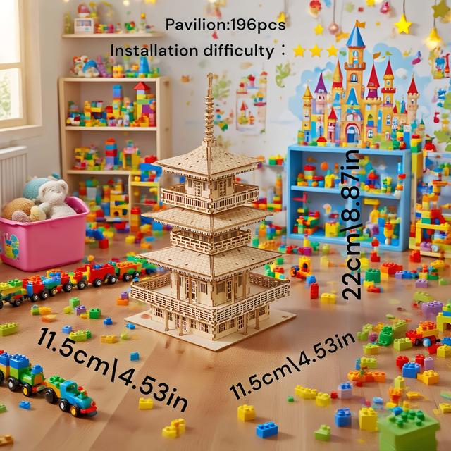 TEMU Puzzle 3D per adulti, kit in legno, progettato come regalo di festa per collezionisti di puzzle e modelli - Design a , realizzato in legno naturale, un gioco , come regalo di compleanno e Natale