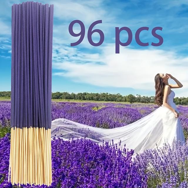 TEMU Lavender Incense Stick - 22cm/8.66in, Natural & Fragrant, Long-lasting Scent For Home, Bedroom, Hotel, Restaurant - In Sizes (10/24/96/199 ), Hotel Fragrance, Elegant Packaging, Fine Mist Feature