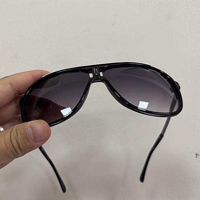 TEMU Men's Vintage-inspired Fashion Fashion Glasses With Large Curved Frames - Parties, Cosplay