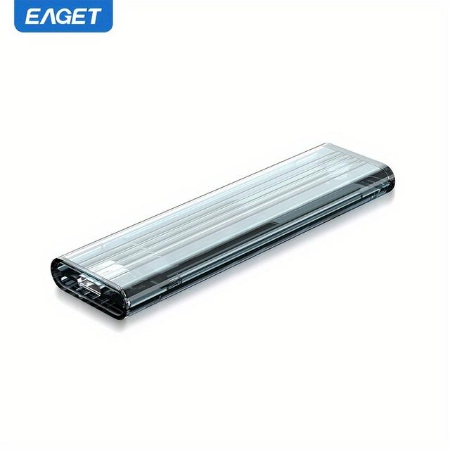 TEMU 1pc EAGET Estuche M.2 NVMe/SATA SSD, USB 3.2 Tipo-C, 10Gbps, Instalación sin herramientas, Compatible con SSD /B+, Soporta 2230/2242/2260/2280, Material de plástico duradero