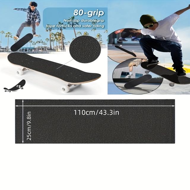 TEMU Skateboard Grip Tape, Bubble-, Easy To Apply, Professional Anti-slip Sandpaper For Skateboards/scooters