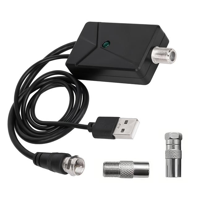 TEMU 30db High-definition Digital Tv Antenna Booster - , , Usb Powered, Ideal For Smart Tvs And Cable Tv, Indoor Use, 5v Operating Voltage, No Battery Required, Televisions