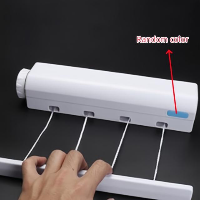 TEMU Retractable Indoor Clothesline, Wall Mounted Clothes Drying Rack, Invisible Clothesline For Home, Kitchen, Bathroom, Space-saving Drying Hanger With , Clotheslines