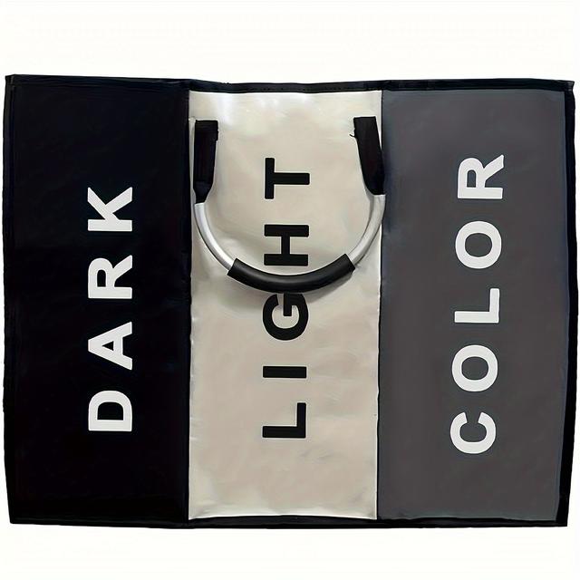 TEMU 63.4gal Laundry Hamper With 3 Compartments - Heavy Duty Organizer For Clothes, Towels & Toys - Dorms & Home Storage, Laundry Baskets