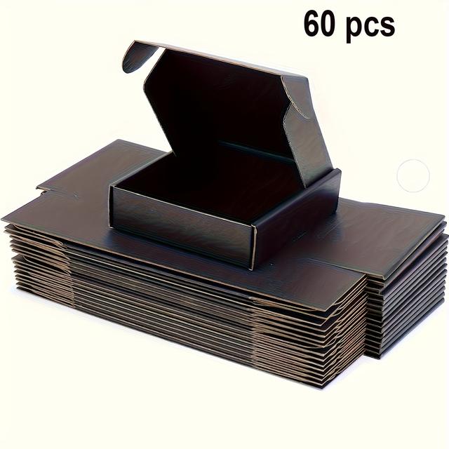 TEMU 60er-Pack Schwarze Wellpappe-Versandkartons, 5,1x3,1x1,1 , Kleine Versandkartons für Bastelarbeiten, Geschenke und Kleinunternehmensversand