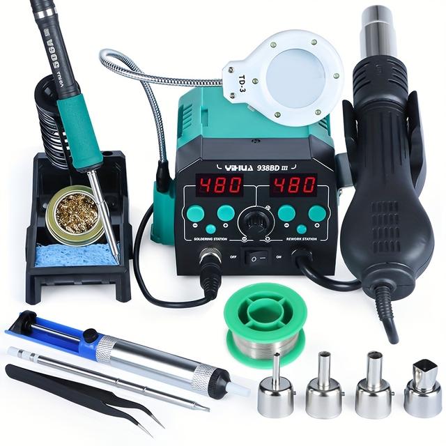 TEMU de a Ar Quente YIHUA 938BDIII, 2 com de Estabilização de para Eletrônicos, Projetos DIY e Reparos ( EU)