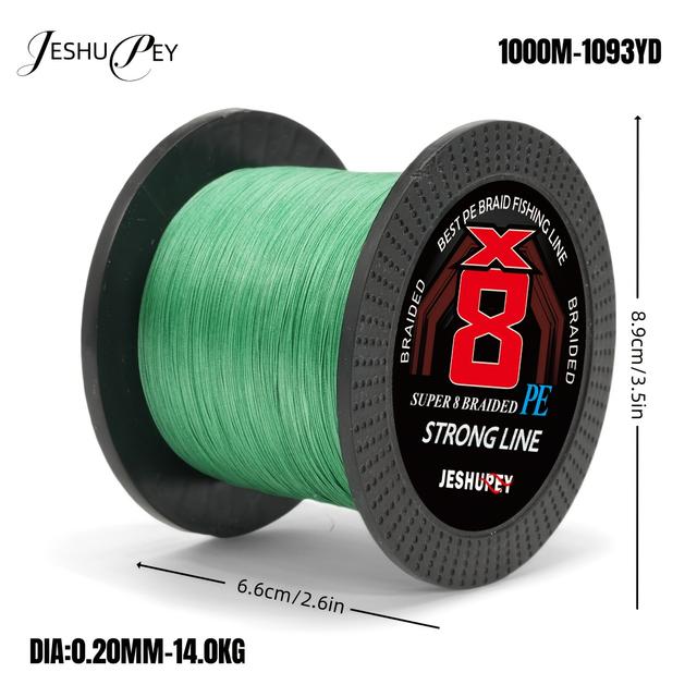TEMU A 500/1000m 8-strand Polyethylene Braided Fishing Line - 15-88lb Ultra-strong, Highly Abrasion-resistant, Smooth For Long-distance Casting, Suitable For Both Saltwater And Freshwater Fishing Gear