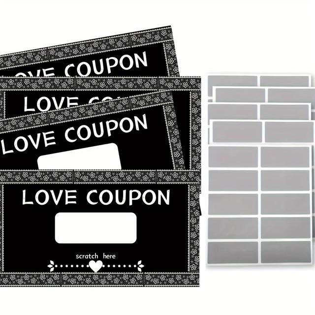TEMU 30pcs Scratch-off Love Coupons - Funny Birthday & Day Greeting Cards, Creative Diy Gift Ideas For Parties & Holidays