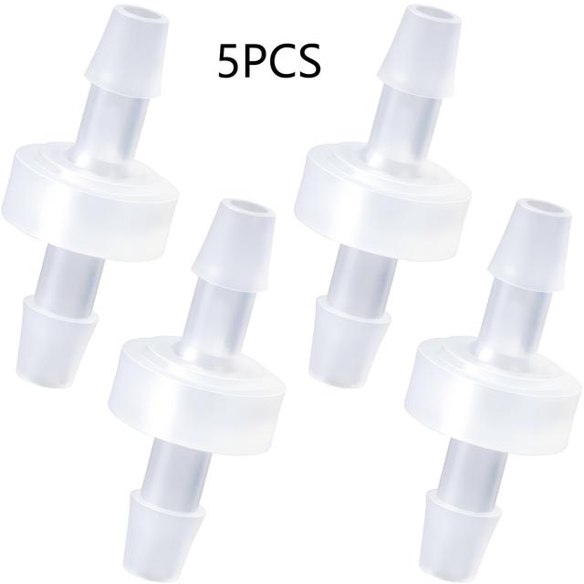 TEMU 5pcs Heavy-duty Plastic Check Valve With Barb Ends - /eu Threaded For Fuel, Gas, Liquid, Air, Water Flow - Non-return Valve For Hydraulic, Pneumatic Systems, Plumbing (5pcs)